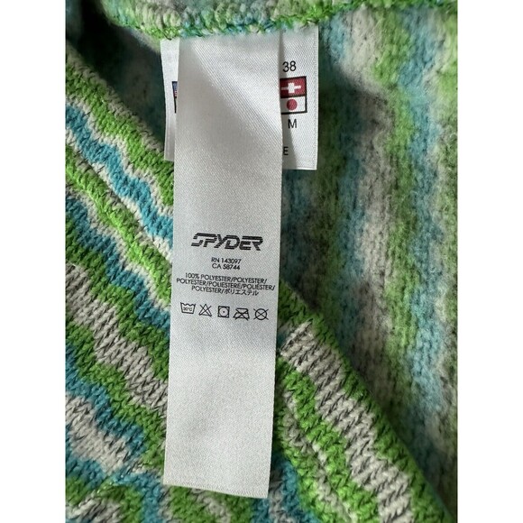 Spyder Women’s Knit Blue And Green 1/4th Zip Base Layer  Top Fall Jacket Size 8 - Picture 7 of 8